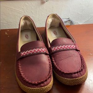 Burgundy Ugg loafers